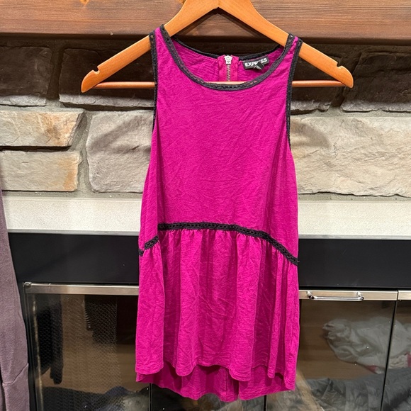 Express Magenta Tank Top with Black Accents - Picture 1 of 3